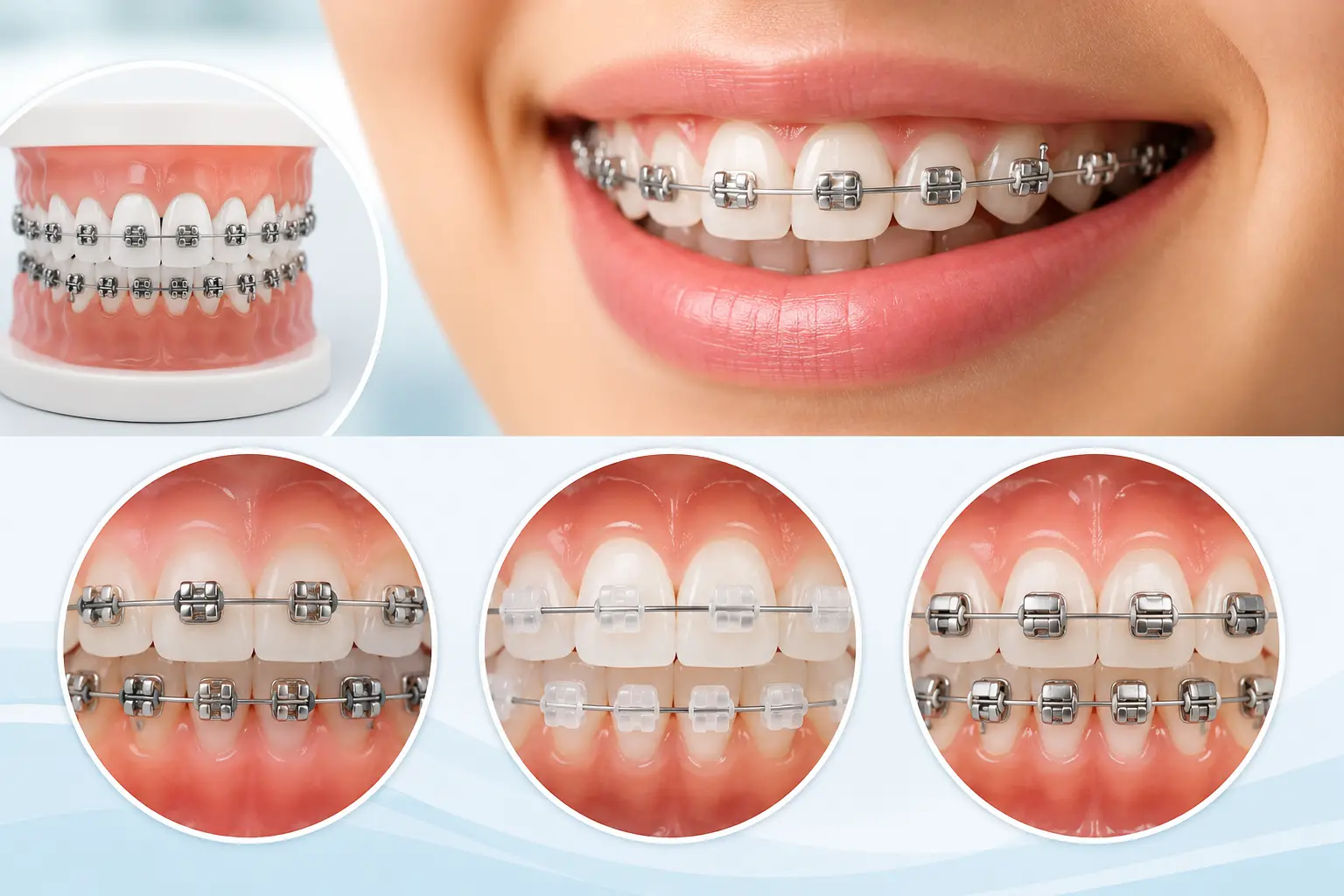 Metal, ceramic and self-ligating braces treatment