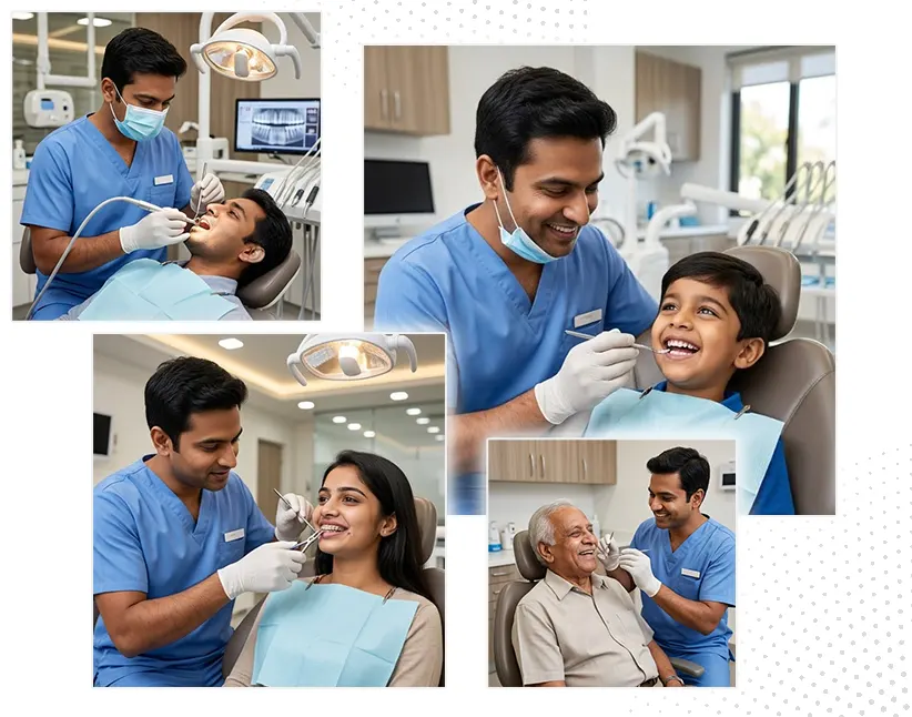 Happy patients smiling after dental treatment at Gourav Dental Art clinic