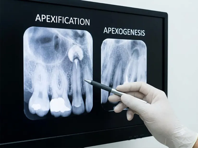 Apexification and apexogenesis for young permanent teeth